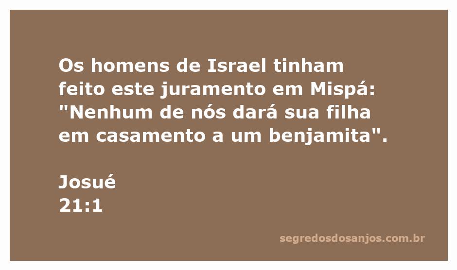 Homens de Israel fazendo um juramento em Mispá sobre o casamento com benjamitas.