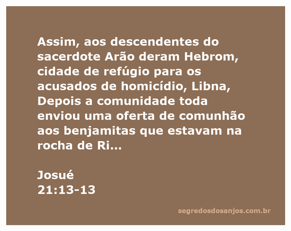 Imagem representativa da cidade de Hebrom, destacando sua importância como cidade de refúgio descrita em Josué 21:13.