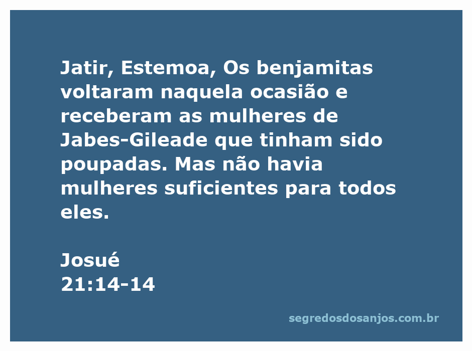 Cenas da passagem de Josué 21:14-14, retratando os benjamitas recebendo as mulheres de Jabes-Gileade.