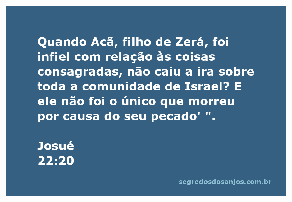Imagem ilustrativa do versículo Josué 22:20, destacando a infidelidade de Acã e suas consequências para Israel.