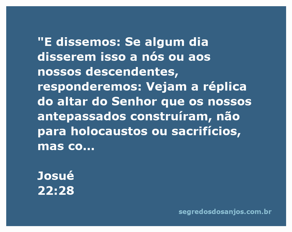 Imagem do altar do Senhor mencionado em Josué 22:28, simbolizando um testemunho de fé.