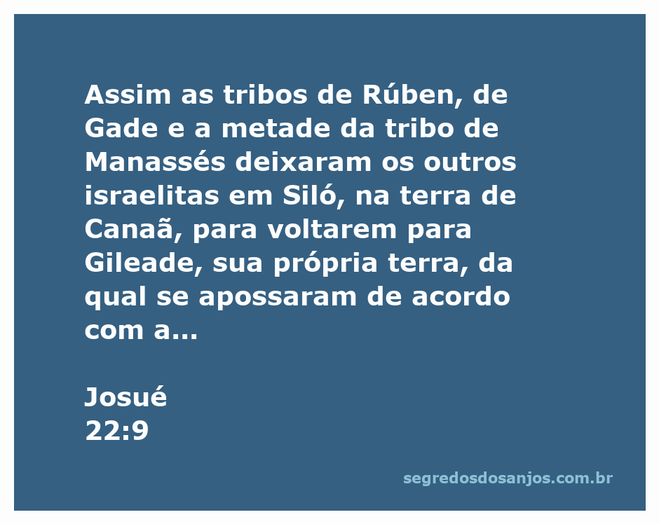 Imagem das tribos de Rúben, Gade e metade da tribo de Manassés retornando a Gileade após a conquista da terra prometida.
