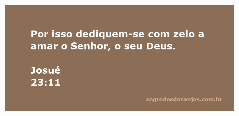 Uma ilustração inspiradora do versículo Josué 23:11, enfatizando a importância de amar o Senhor com zelo.