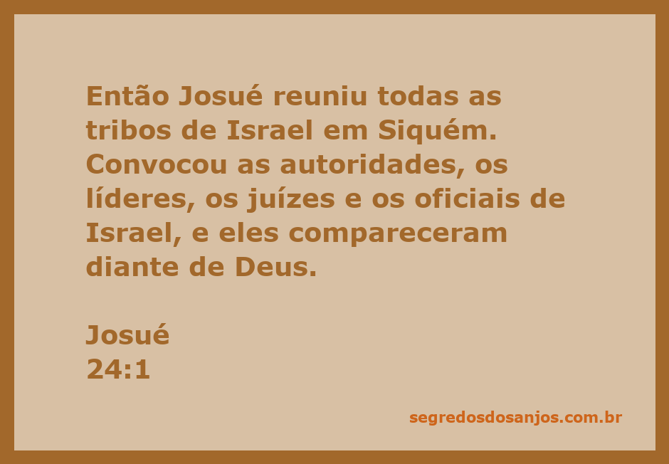 Josué reunindo as tribos de Israel em Siquém para uma importante convocação.