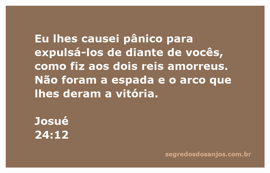 Imagem representando Josué 24:12, destacando a intervenção divina na vitória sobre os reis amorreus.