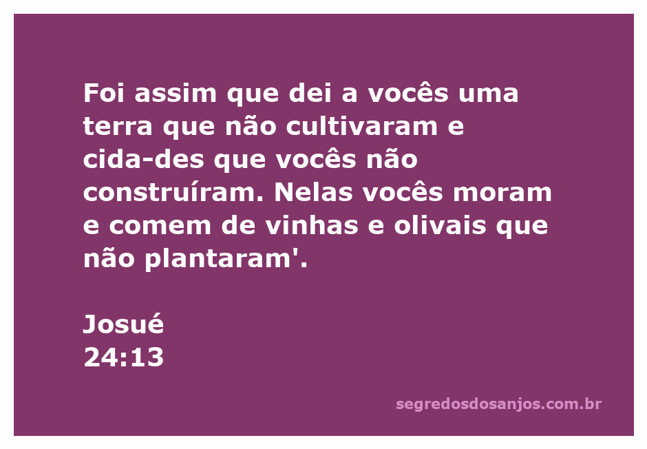 Imagem representativa da promessa de Deus em Josué 24:13, mostrando uma terra fértil e cidades prósperas.