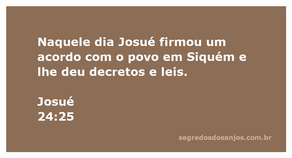 Josué firmando um acordo com o povo em Siquém, representando a entrega de decretos e leis.