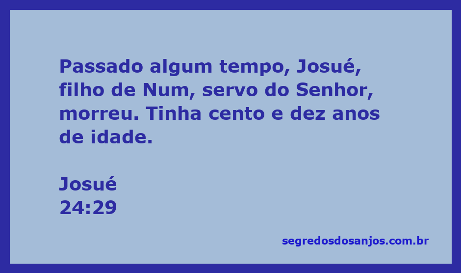 Imagem de Josué, filho de Num, representando sua morte aos 110 anos, conforme Josué 24:29.