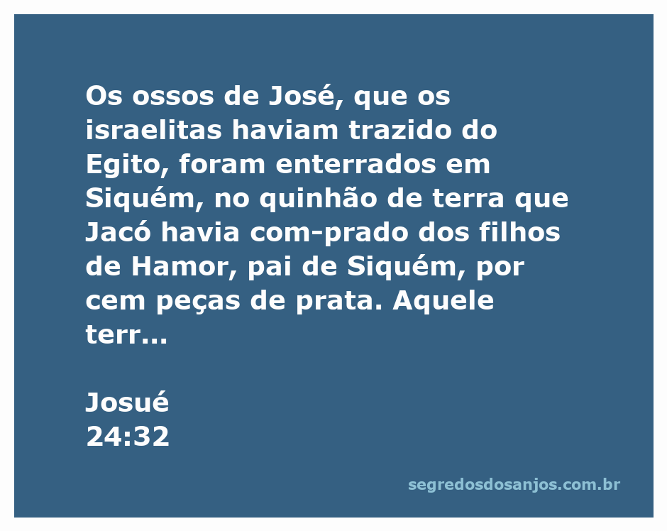 Representação do local onde os ossos de José foram enterrados em Siquém, simbolizando a herança dos descendentes de José.