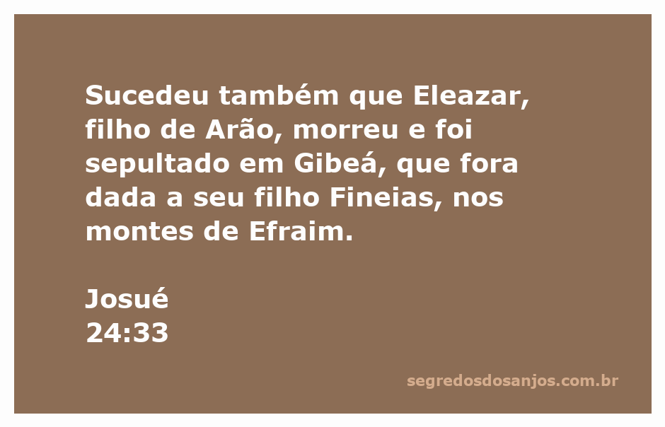 Imagem representativa da sepultura de Eleazar, filho de Arão, em Gibeá, nos montes de Efraim.