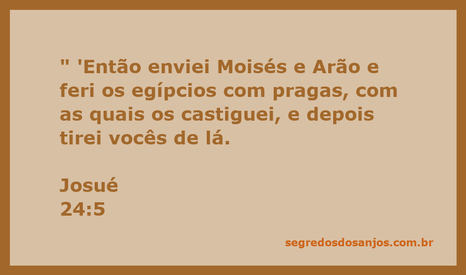 Deus enviando Moisés e Arão para libertar os hebreus das pragas do Egito.