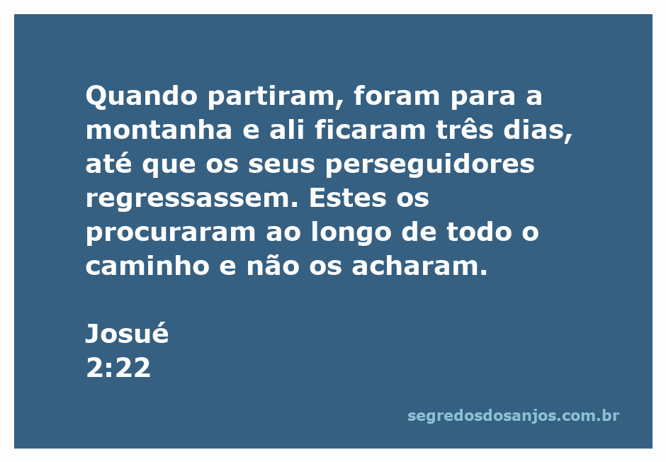 Imagem representativa da passagem de Josué 2:22, destacando a importância da obediência ao caminho do Senhor.