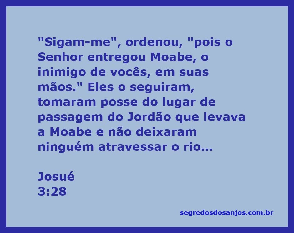 Imagem de Josué liderando os israelitas na travessia do Jordão, simbolizando a conquista de Moabe.