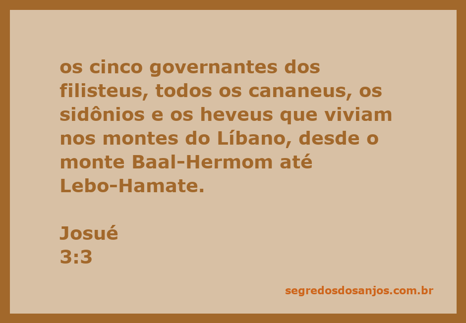 Mapa mostrando a região dos filisteus e cananeus, incluindo montes do Líbano e o monte Baal-Hermom.