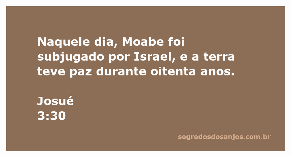 Representação da subjugação de Moabe por Israel, simbolizando a paz que durou oitenta anos.