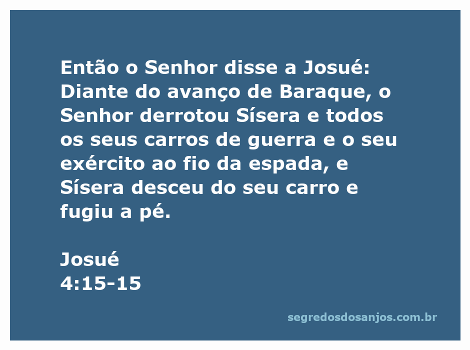 Ilustração de Josué recebendo instruções do Senhor sobre a vitória sobre Sísera.