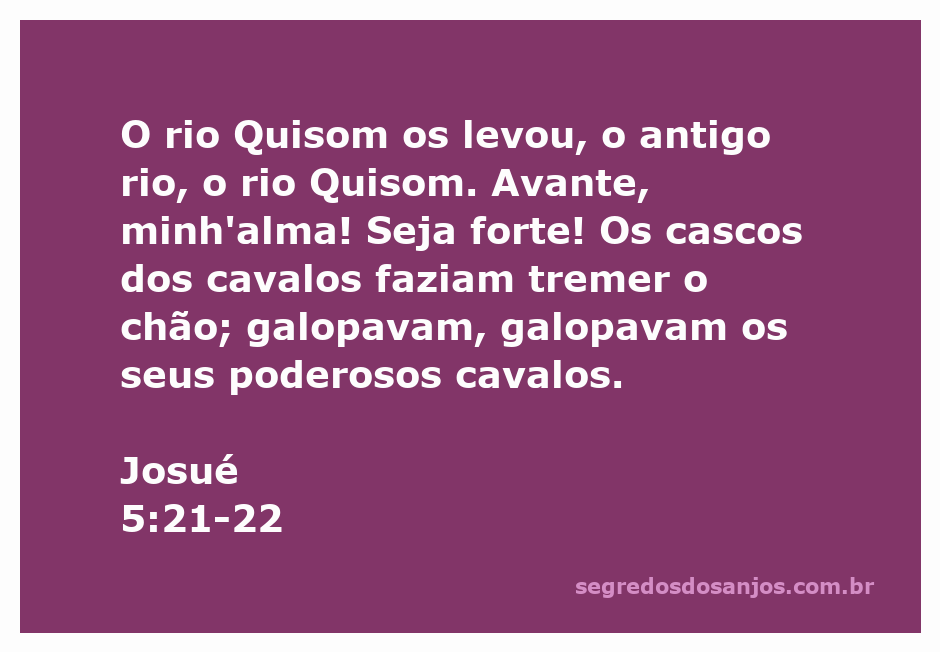 Cavalos galopando ao longo do rio Quisom, simbolizando força e determinação.
