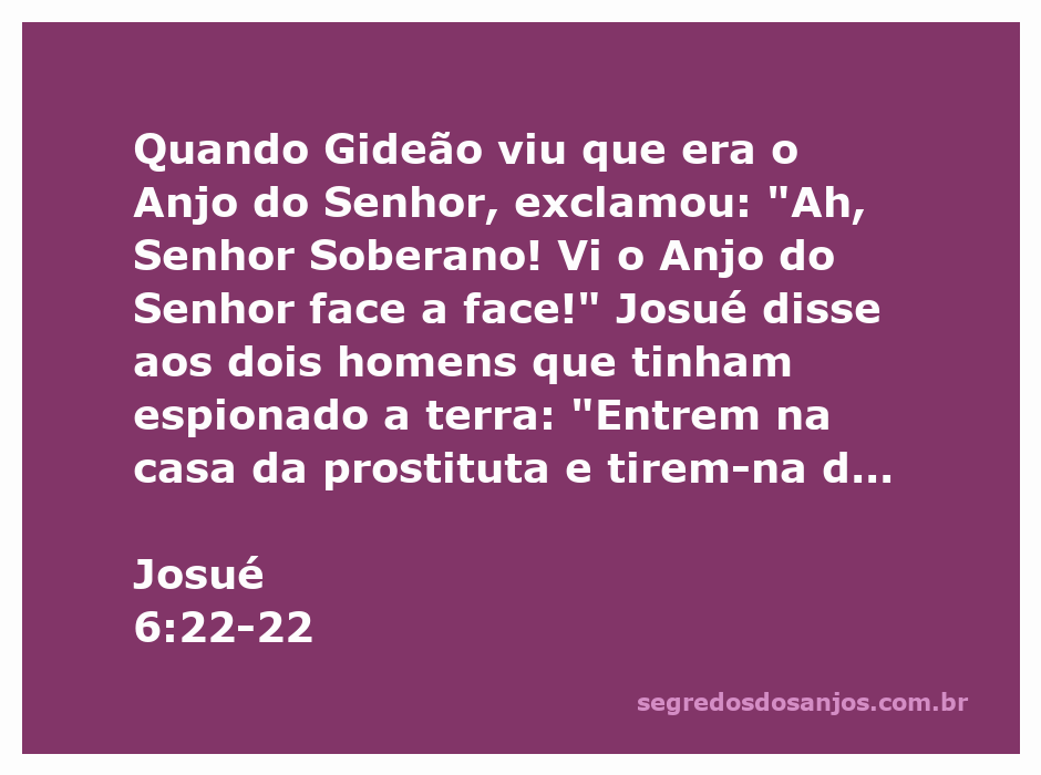 Ilustração de Gideão encontrando o Anjo do Senhor e a instrução de Josué para resgatar Raabe e sua família.