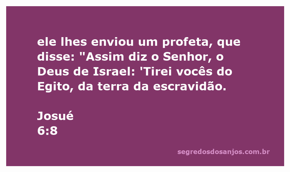 Imagem representativa do versículo Josué 6:8, destacando a libertação do povo de Israel da escravidão no Egito.