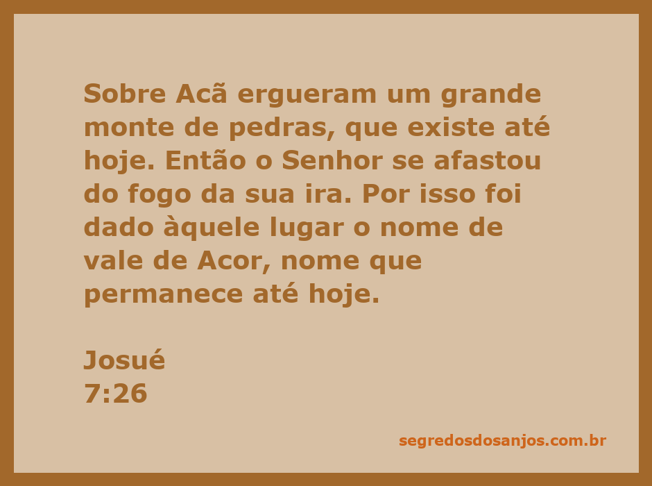Montanha de pedras erguida sobre Acã após sua punição, representando a ira de Deus e a redenção do povo de Israel.