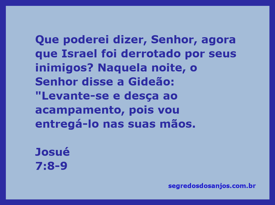 Ilustração de Josué buscando orientação divina após a derrota de Israel.