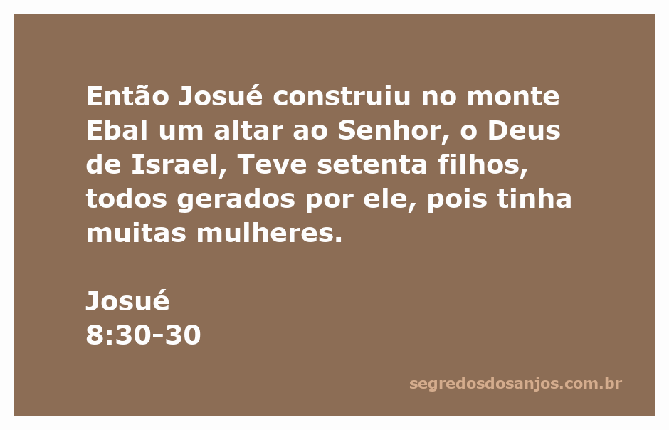 Altar construído por Josué no monte Ebal em homenagem ao Senhor, representando a fidelidade do povo de Israel.