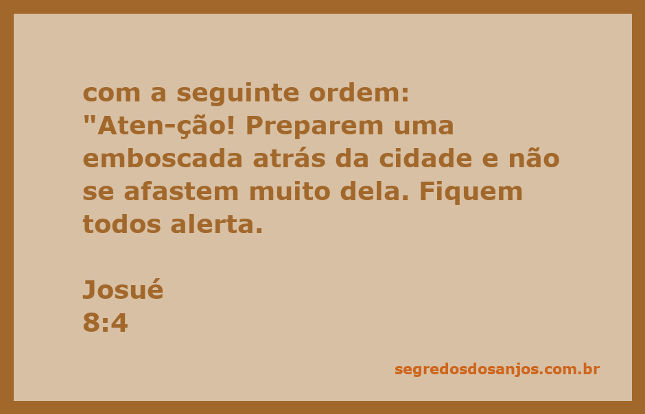 Josué instruindo os israelitas sobre a emboscada contra Ai.