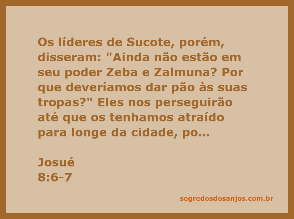 Ilustração de Gideão conversando com os líderes de Sucote sobre a batalha contra Zeba e Zalmuna.