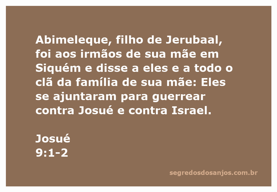 Ilustração de Abimeleque se reunindo com os irmãos de sua mãe em Siquém para planejar a guerra contra Josué e Israel.