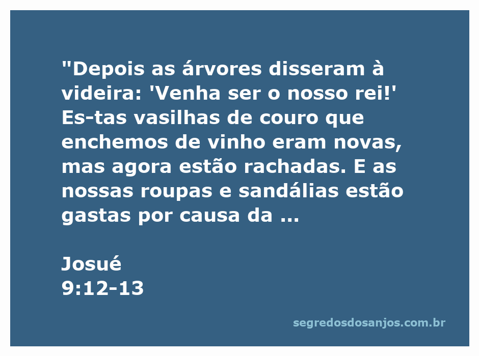 Imagem representativa da passagem de Josué 9:12-13, mostrando árvores e videira em um contexto simbólico.