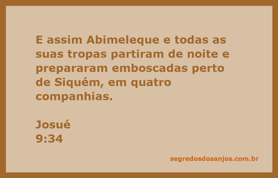 Abimeleque e suas tropas preparando emboscadas perto de Siquém à noite.