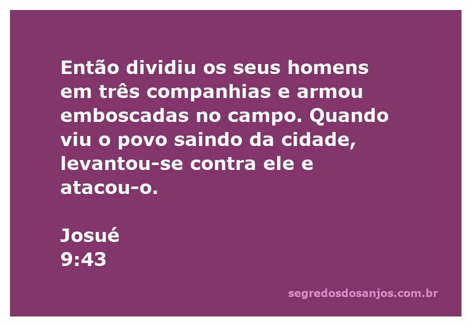 Josué liderando seus homens em emboscada no campo a partir de Josué 9:43.
