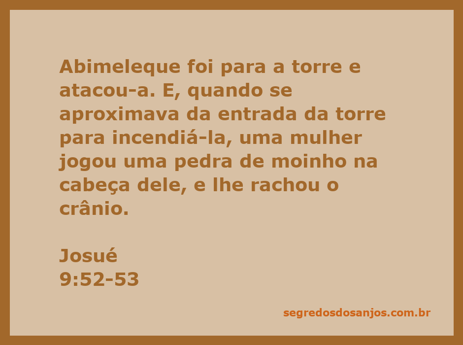 Ilustração da batalha de Abimeleque na torre, destacando o momento em que uma mulher lança uma pedra de moinho.