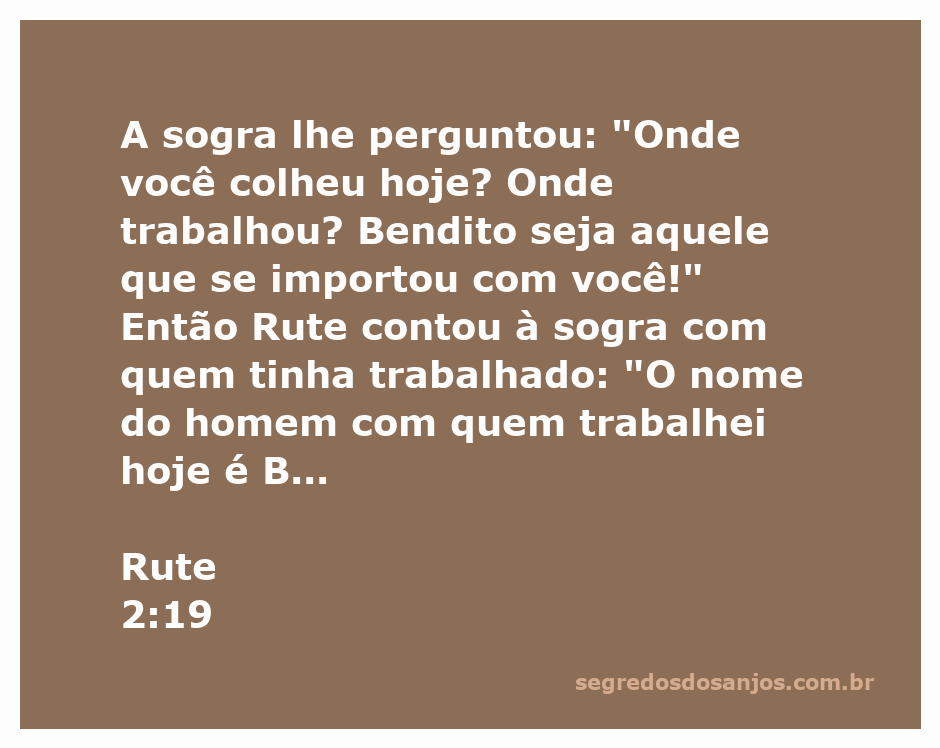 Rute e sua sogra Noemi conversando sobre a colheita e Boaz