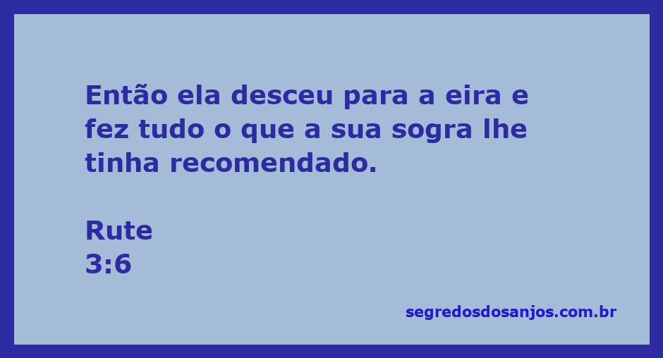 Rute descendo para a eira seguindo as instruções de sua sogra