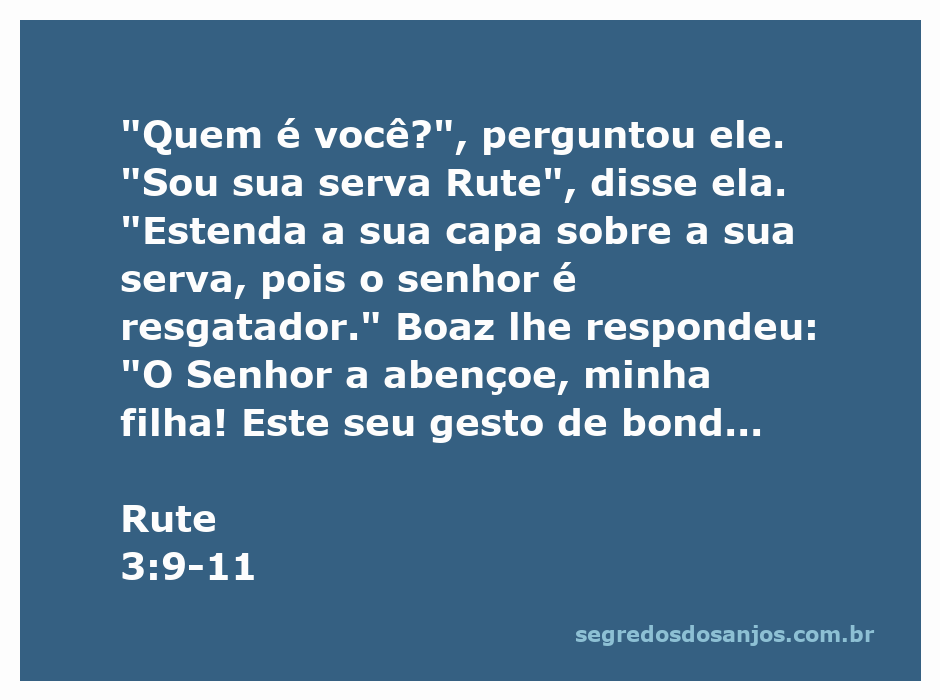 Rute se apresenta a Boaz, pedindo proteção sob sua capa, simbolizando resgate e bondade.