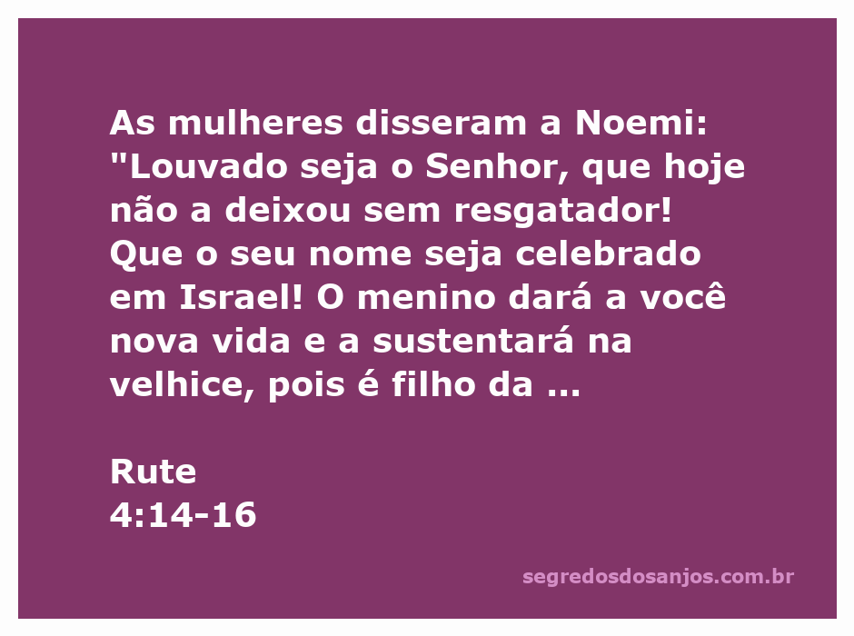 Noemi segurando o menino que representa a esperança e o resgate na história de Rute.