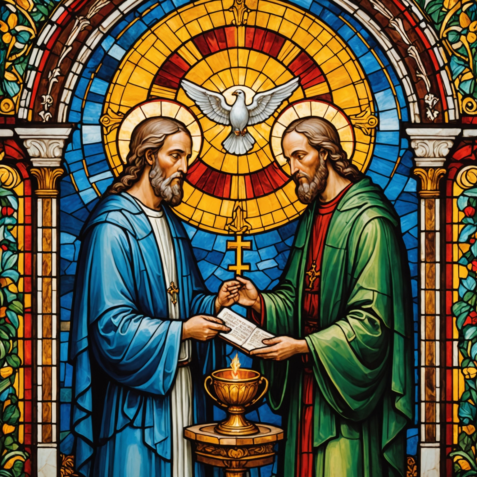 Dois crentes reconciliando-se em uma igreja