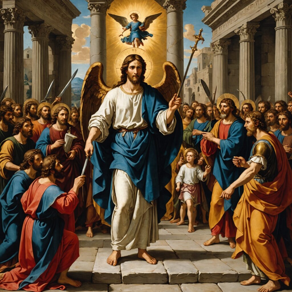 Davi intercedendo diante do altar perante o anjo do Senhor