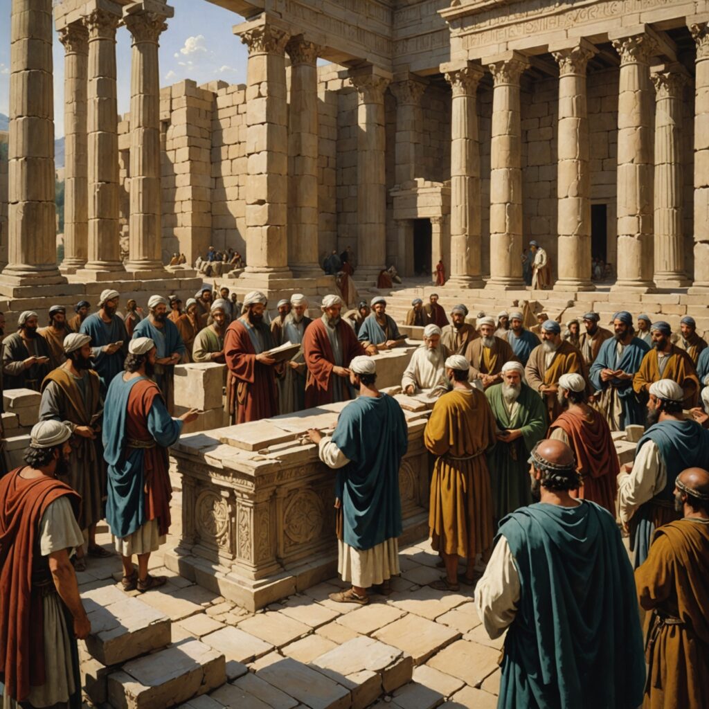 Imagem representativa das preparações para o templo de Davi