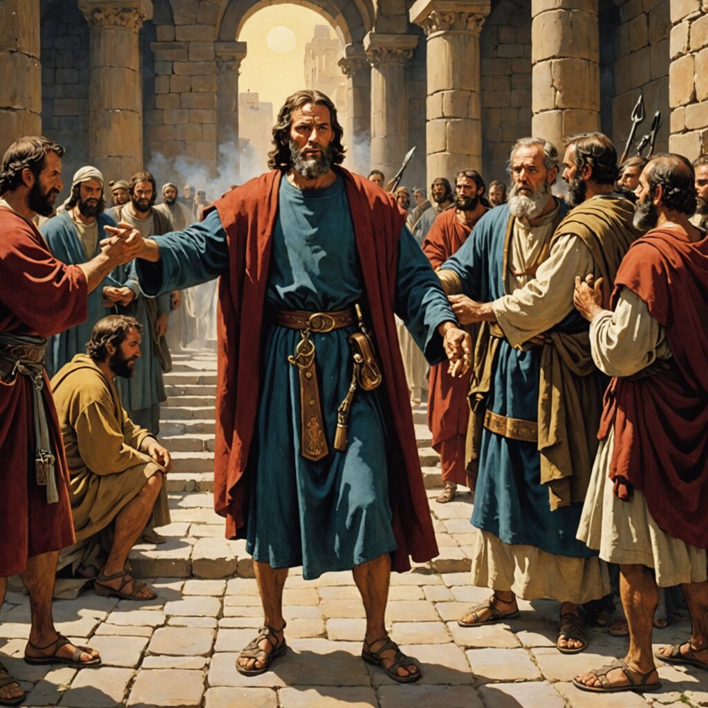 Imagem de Saul sendo ungido por Samuel como líder escolhido por Deus