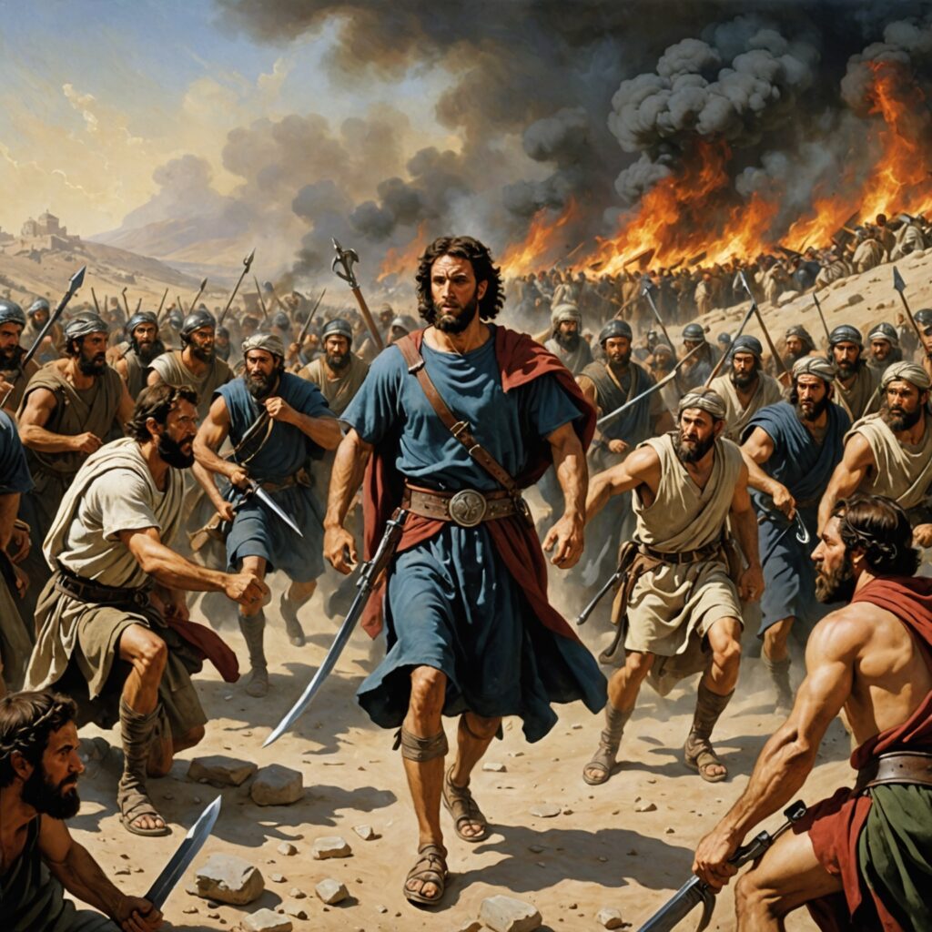 Imagem representativa da repreensão de Saul por Samuel e a escolha de um novo líder para Israel