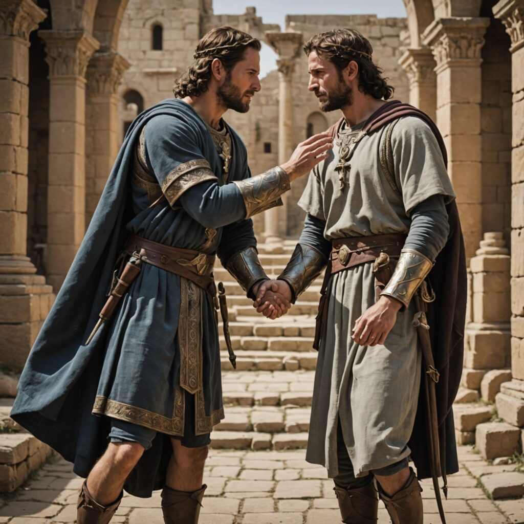 Davi e Jônatas: Aliança de Amizade - Imagem representativa da história bíblica de Davi e Jônatas