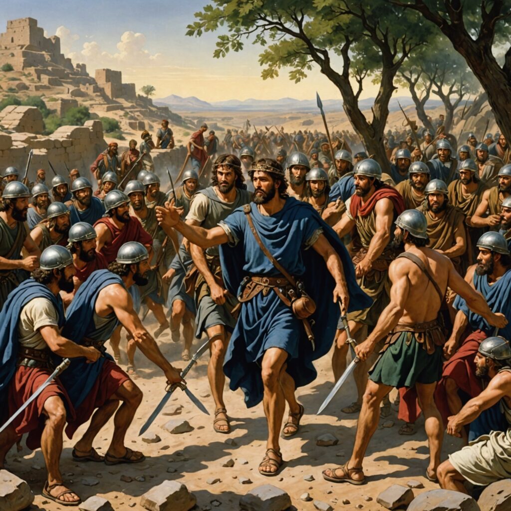 Davi entre os filisteus - Imagem representativa do capítulo da Bíblia