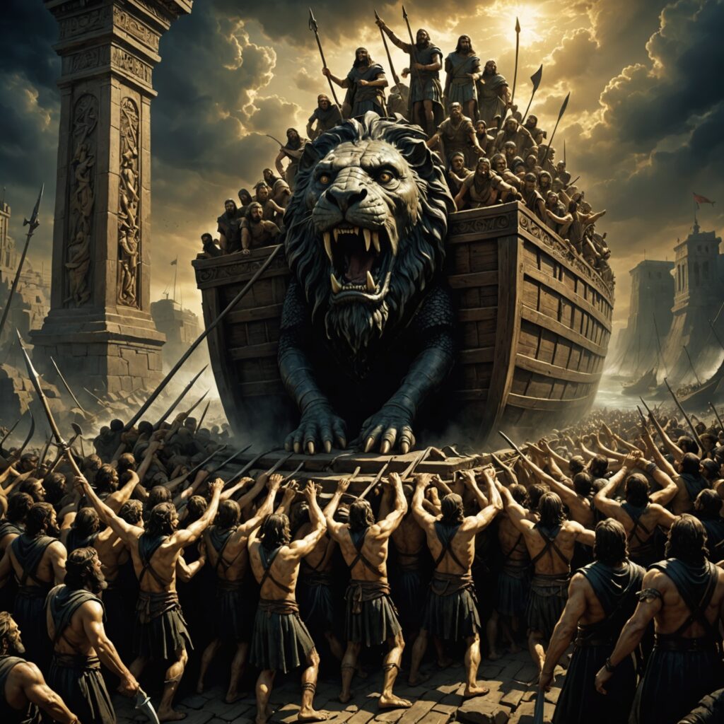 Arca de Deus sendo levada pelos filisteus