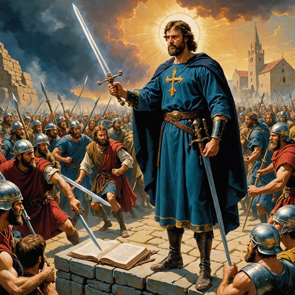 Imagem representando a autoridade espiritual de Paulo na batalha espiritual