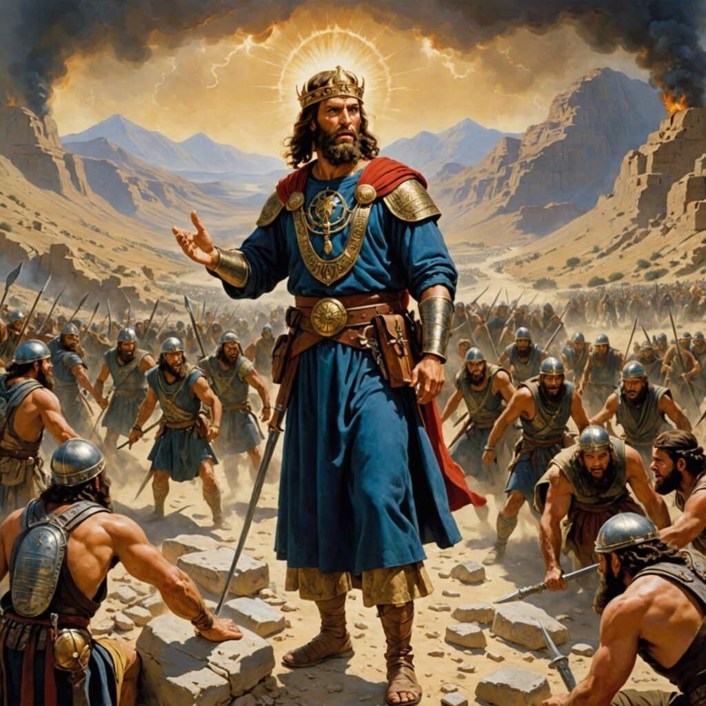 Imagem representando a vitória de Josafá sobre os inimigos pela intervenção divina