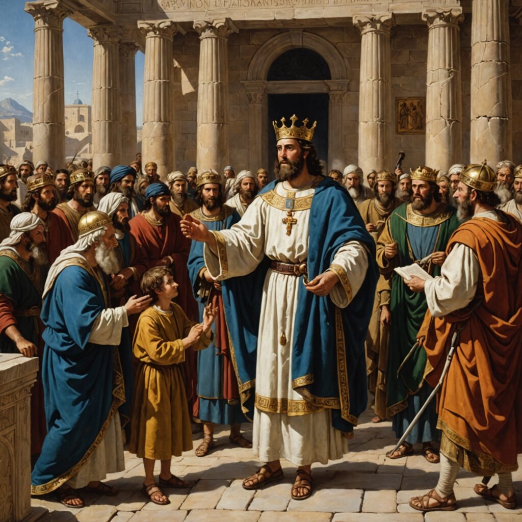 Rei Josias diante do Livro da Lei no templo