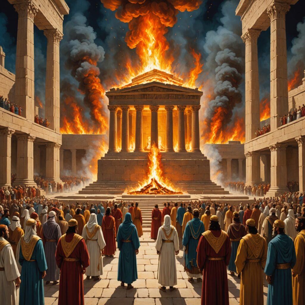 Ilustração da consagração do templo de Salomão