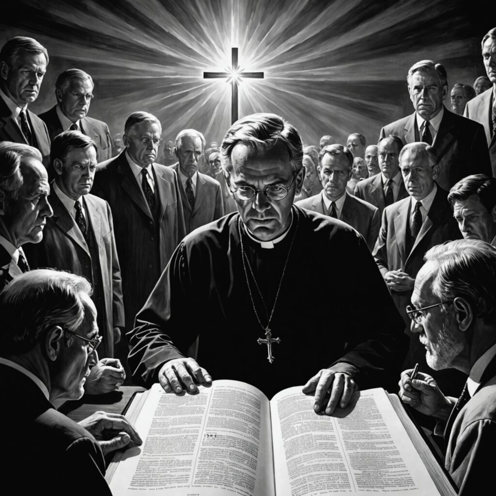 Ilustração representando a luta entre a verdade e a falsidade